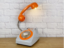 Load image into Gallery viewer, Orange Desk Lamp, Orange Lamp, Orange Office Decor, Grey Lamp, Home Office Decor, Quirky Gifts, Retro Lamp, Working From Home, 70s Decor