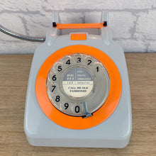Load image into Gallery viewer, Orange Desk Lamp, Orange Lamp, Orange Office Decor, Grey Lamp, Home Office Decor, Quirky Gifts, Retro Lamp, Working From Home, 70s Decor