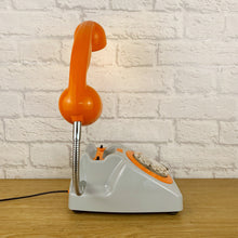 Load image into Gallery viewer, Orange Desk Lamp, Orange Lamp, Orange Office Decor, Grey Lamp, Home Office Decor, Quirky Gifts, Retro Lamp, Working From Home, 70s Decor