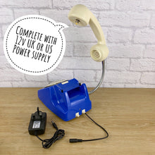 Load image into Gallery viewer, Blue Lamp, Blue Desk Lamp, Royal Blue Decor, Quirky Home Decor, Retro Lamp, Office Lighting, Quirky Gift, Blue Bedside Lamp, Telephone Lamp
