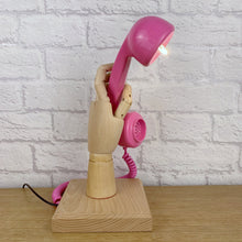 Load image into Gallery viewer, Girly Gift, Pink Gift, Quirky Gift, Pink Lamp, Girly Pink Home Office Decor, Hand Lamp, Desk Lamp, Retro Lamp, Unique Gifts, Telephone Lamp