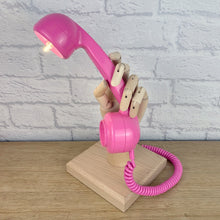 Load image into Gallery viewer, Girly Gift, Pink Gift, Quirky Gift, Pink Lamp, Girly Pink Home Office Decor, Hand Lamp, Desk Lamp, Retro Lamp, Unique Gifts, Telephone Lamp