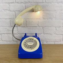 Load image into Gallery viewer, Blue Lamp, Blue Desk Lamp, Royal Blue Decor, Quirky Home Decor, Retro Lamp, Office Lighting, Quirky Gift, Blue Bedside Lamp, Telephone Lamp