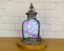 Load image into Gallery viewer, Rustic Lantern, Rustic Decor, Metal Lantern, Lantern Lamp, Colourful Lights, Rustic Lamp, Quirky Decor, Quirky Gift, Multicoloured Lantern