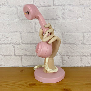 Retro Telephone Hand Lamp. Pink