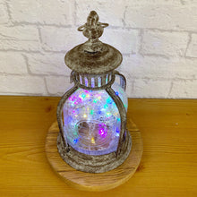 Load image into Gallery viewer, Rustic Lantern, Rustic Decor, Metal Lantern, Lantern Lamp, Colourful Lights, Rustic Lamp, Quirky Decor, Quirky Gift, Multicoloured Lantern