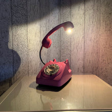 Load image into Gallery viewer, Pink Light, Pink Desk Light, Pink Lamp, Pink Bedside Light, Girly Gift, Pink Office Decor, Quirky Gifts, Telephone Lamp, Girly Bedroom Decor