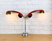 Load image into Gallery viewer, Quirky Desk Lamp, Fun Desk Lamp, Quirky Gift, Desk Lighting, Mancave Lamp, Retro Light, Home Office Gift, Quirky Decor Gift, Black Red Lamp