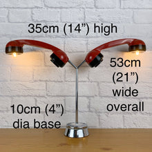 Load image into Gallery viewer, Quirky Desk Lamp, Fun Desk Lamp, Quirky Gift, Desk Lighting, Mancave Lamp, Retro Light, Home Office Gift, Quirky Decor Gift, Black Red Lamp