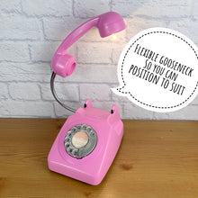 Load image into Gallery viewer, Pink Light, Pink Desk Light, Pink Lamp, Pink Bedside Light, Girly Gift, Pink Office Decor, Quirky Gifts, Telephone Lamp, Girly Bedroom Decor