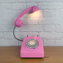 Load image into Gallery viewer, Pink Light, Pink Desk Light, Pink Lamp, Pink Bedside Light, Girly Gift, Pink Office Decor, Quirky Gifts, Telephone Lamp, Girly Bedroom Decor