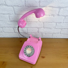 Load image into Gallery viewer, Pink Light, Pink Desk Light, Pink Lamp, Pink Bedside Light, Girly Gift, Pink Office Decor, Quirky Gifts, Telephone Lamp, Girly Bedroom Decor