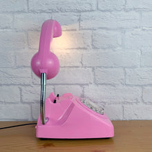 Load image into Gallery viewer, Pink Light, Pink Desk Light, Pink Lamp, Pink Bedside Light, Girly Gift, Pink Office Decor, Quirky Gifts, Telephone Lamp, Girly Bedroom Decor