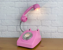Load image into Gallery viewer, Pink Light, Pink Desk Light, Pink Lamp, Pink Bedside Light, Girly Gift, Pink Office Decor, Quirky Gifts, Telephone Lamp, Girly Bedroom Decor