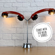 Load image into Gallery viewer, Quirky Desk Lamp, Fun Desk Lamp, Quirky Gift, Desk Lighting, Mancave Lamp, Retro Light, Home Office Gift, Quirky Decor Gift, Black Red Lamp