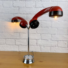 Load image into Gallery viewer, Quirky Desk Lamp, Fun Desk Lamp, Quirky Gift, Desk Lighting, Mancave Lamp, Retro Light, Home Office Gift, Quirky Decor Gift, Black Red Lamp