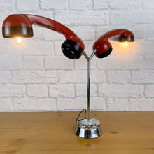 Load image into Gallery viewer, Quirky Desk Lamp, Fun Desk Lamp, Quirky Gift, Desk Lighting, Mancave Lamp, Retro Light, Home Office Gift, Quirky Decor Gift, Black Red Lamp
