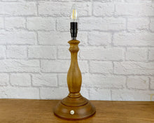 Load image into Gallery viewer, Table Lamp Wood, Vintage Wood Lamp, Wood Lamp, Wood Light, Vintage Home Decor, 1940s Antique, Cottagecore, British Vintage, English Antique