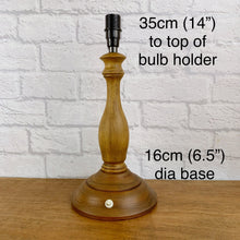 Load image into Gallery viewer, Table Lamp Wood, Vintage Wood Lamp, Wood Lamp, Wood Light, Vintage Home Decor, 1940s Antique, Cottagecore, British Vintage, English Antique