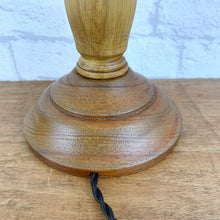 Load image into Gallery viewer, Table Lamp Wood, Vintage Wood Lamp, Wood Lamp, Wood Light, Vintage Home Decor, 1940s Antique, Cottagecore, British Vintage, English Antique