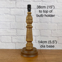 Load image into Gallery viewer, Wood Lamp, Vintage Wood Lamp, Wood Table Lamp, Wood Light, Vintage Home Decor, 1940s Antique, Cottagecore, British Vintage, English Antique