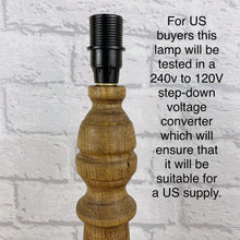 Load image into Gallery viewer, Wood Lamp, Vintage Wood Lamp, Wood Table Lamp, Wood Light, Vintage Home Decor, 1940s Antique, Cottagecore, British Vintage, English Antique