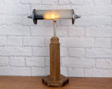 Load image into Gallery viewer, Vintage Wood Bankers Style Desk Lamp.
