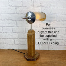 Load image into Gallery viewer, Vintage Wood Bankers Style Desk Lamp.