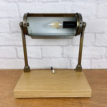 Load image into Gallery viewer, Industrial Desk Lamp, Vintage Desk Lamp, Industrial Lamp, Brass Desk Lamp, Brass Bankers Lamp, Industrial Office Decor, Home Office Worker.