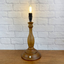 Load image into Gallery viewer, Table Lamp Wood, Vintage Wood Lamp, Wood Lamp, Wood Light, Vintage Home Decor, 1940s Antique, Cottagecore, British Vintage, English Antique