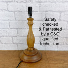 Load image into Gallery viewer, Table Lamp Wood, Vintage Wood Lamp, Wood Lamp, Wood Light, Vintage Home Decor, 1940s Antique, Cottagecore, British Vintage, English Antique
