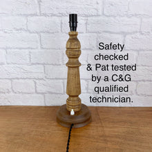 Load image into Gallery viewer, Wood Lamp, Vintage Wood Lamp, Wood Table Lamp, Wood Light, Vintage Home Decor, 1940s Antique, Cottagecore, British Vintage, English Antique
