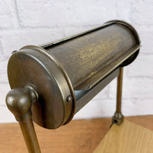 Load image into Gallery viewer, Industrial Desk Lamp, Vintage Desk Lamp, Industrial Lamp, Brass Desk Lamp, Brass Bankers Lamp, Industrial Office Decor, Home Office Worker.