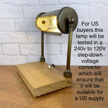 Load image into Gallery viewer, Industrial Desk Lamp, Vintage Desk Lamp, Industrial Lamp, Brass Desk Lamp, Brass Bankers Lamp, Industrial Office Decor, Home Office Worker.