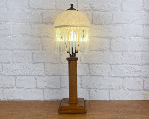 Vintage Art Deco Wood Lamp.