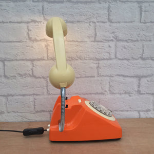 Retro Telephone Lamp Orange / Cream