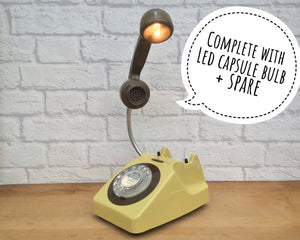 Retro Telephone Lamp Mustard / Brown