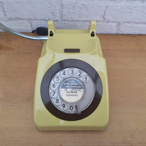 Retro Telephone Lamp Mustard / Brown