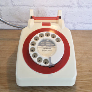 Retro Telephone Lamp Cream / Red