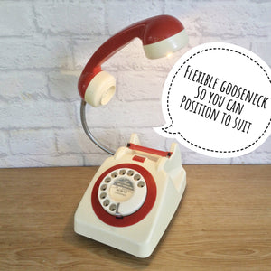 Retro Telephone Lamp Cream / Red