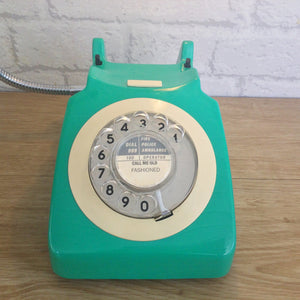 Retro Telephone Lamp Emerald Green / Cream