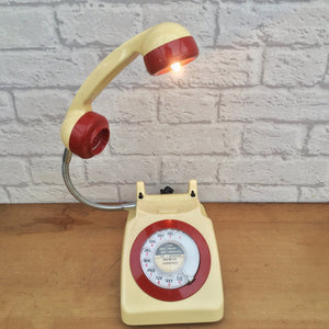 Retro Telephone Lamp Cream / Red