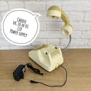 Retro Telephone Lamp Cream / Mustard