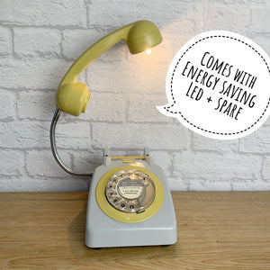 Retro Telephone Lamp Grey / Mustard