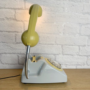 Retro Telephone Lamp Grey / Mustard