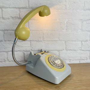 Retro Telephone Lamp Grey / Mustard