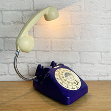 Load image into Gallery viewer, Quirky Gift For A Couple, Navy &amp; Cream Telephone Lamp
