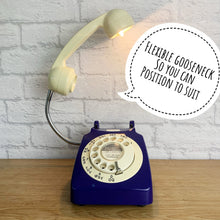 Load image into Gallery viewer, Quirky Gift For A Couple, Navy &amp; Cream Telephone Lamp
