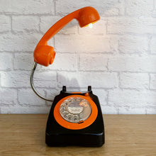 Load image into Gallery viewer, Retro Telephone Lamp Black / Orange
