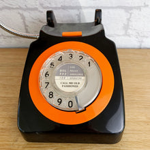 Load image into Gallery viewer, Retro Telephone Lamp Black / Orange
